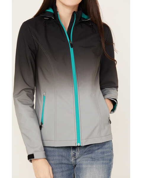 Image #3 - RANK 45® Women's Ombre Melange Softshell Jacket, Grey, hi-res