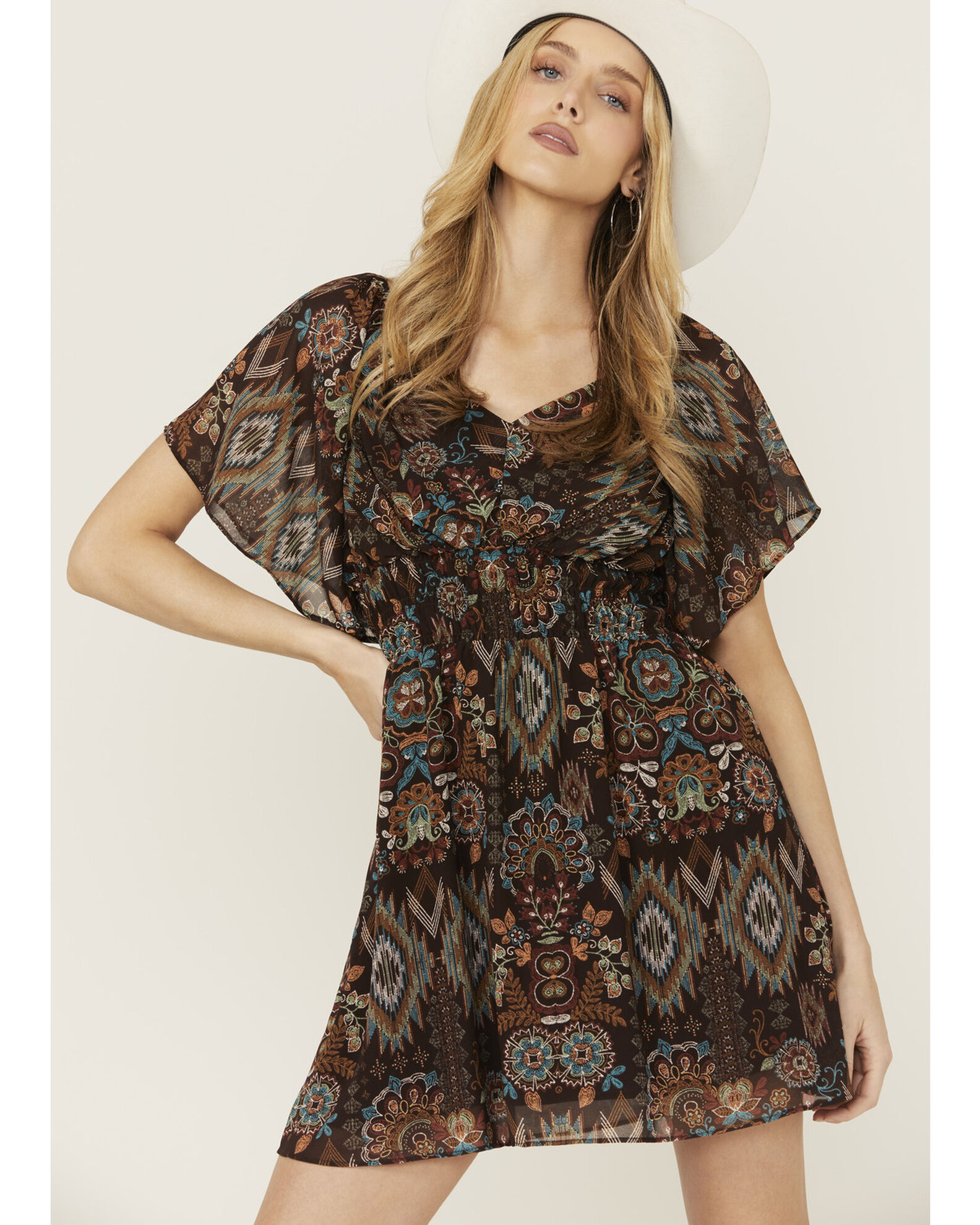 Shyanne Women s Printed Short Sleeve Handkerchief Dress