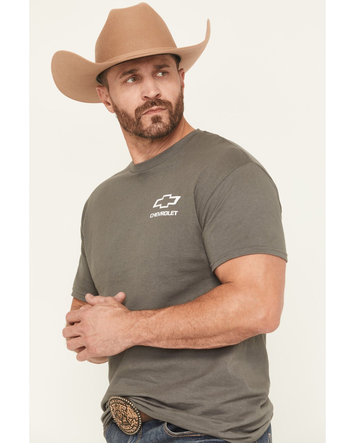 Image #3 - Buckwear Men's Chevy Camo Logo Print Short Sleeve Graphic T-Shirt, Charcoal, hi-res