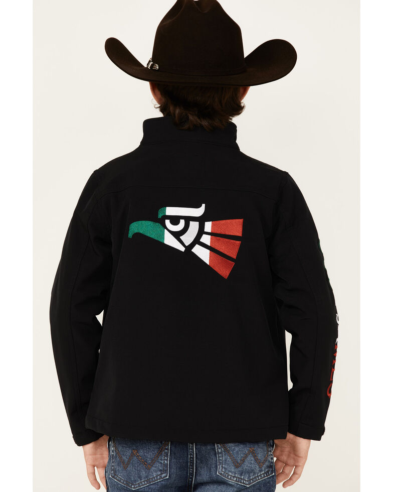 Cody James Boys' Mexico Embroidered Softshell Jacket, Black, hi-res