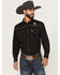 Image #1 - Cowboy Hardware Men's Boot Barn Exclusive Mexico Flag And Bull Long Sleeve Snap Stretch Western Shirt, Black, hi-res