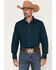Image #1 - Gibson Trading Co Men's Basic Solid Long Sleeve Pearl Snap Western Shirt, Dark Teal, hi-res