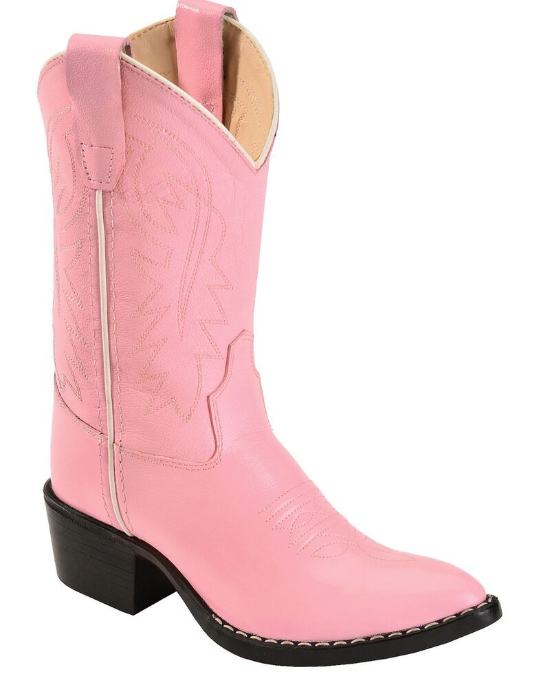 Old West Girls' Pink Cowgirl Boots - Medium Toe, Pink, hi-res
