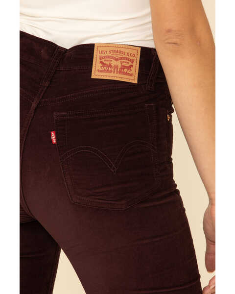 Image #5 - Levi's Women's Moleskin High Rise Wedgie Skinny Jeans , Burgundy, hi-res