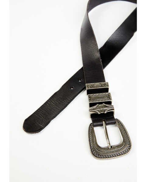 Image #2 - Shyanne Women's Black Triple Keeper Leather Belt, Black, hi-res