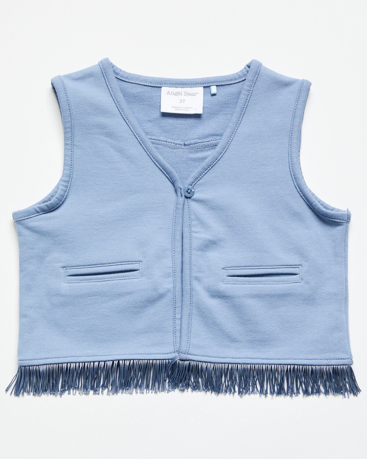 Image #1 - Angel Dear Toddler Boys' Fringe Vest, Blue, hi-res
