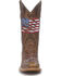 Image #3 - Corral Girls' Patriotic Embroidered Western Boots - Broad Square Toe, Brown, hi-res