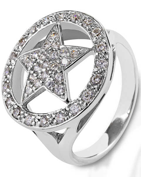 Image #1 -  Kelly Herd Women's Large Star Ring , Silver, hi-res