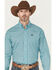 Image #1 - Cinch Men's Geo Print Long Sleeve Button-Down Stretch Western Shirt, Turquoise, hi-res