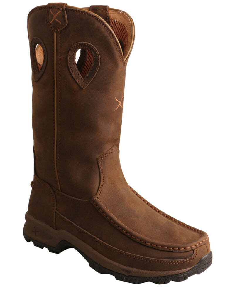 Twisted X Women's Hiker Western Boots - Moc Toe, Distressed Brown, hi-res