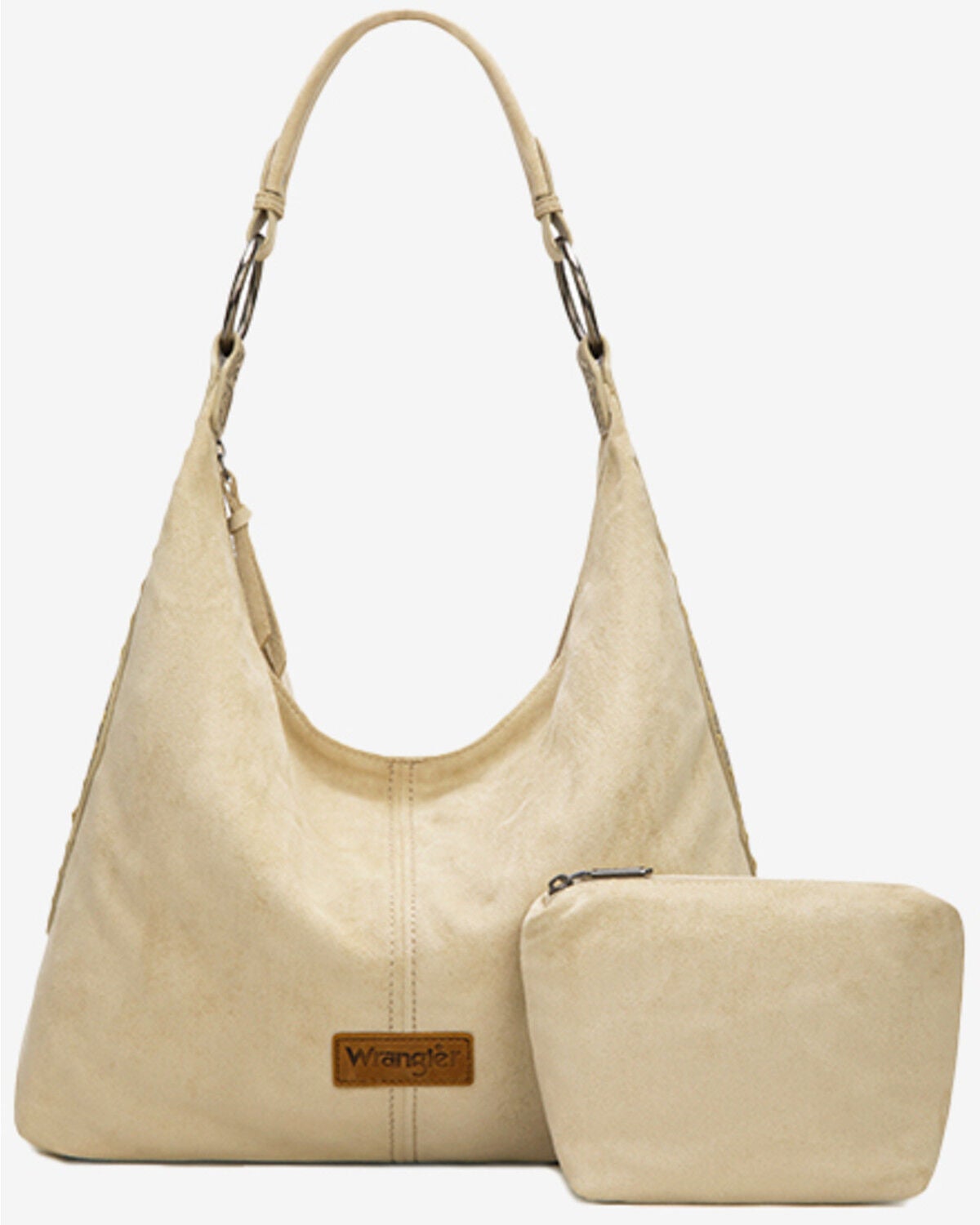 Wrangler Women's Floral Tooled Hobo Bag with Pouch, Beige, hi-res