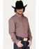 Image #2 - Cinch Men's Modern Fit Geo Print Button-Down Western Shirt , Burgundy, hi-res
