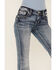 Miss Me Women's Rhinestone Embroidered Inlay Bootcut Jeans, Blue, hi-res