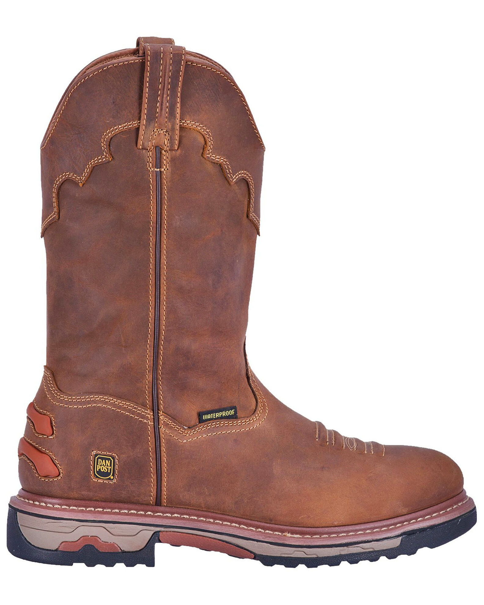 Image #2 - Dan Post Men's Journeyman Waterproof Western Work Boots - Composite Toe, Brown, hi-res
