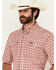 Image #2 - Wrangler Men's Plaid Print Short Sleeve Snap Performance Western Shirt, Red, hi-res