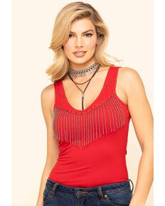Idyllwind Women's Steal The Spotlight Tank , Red, hi-res