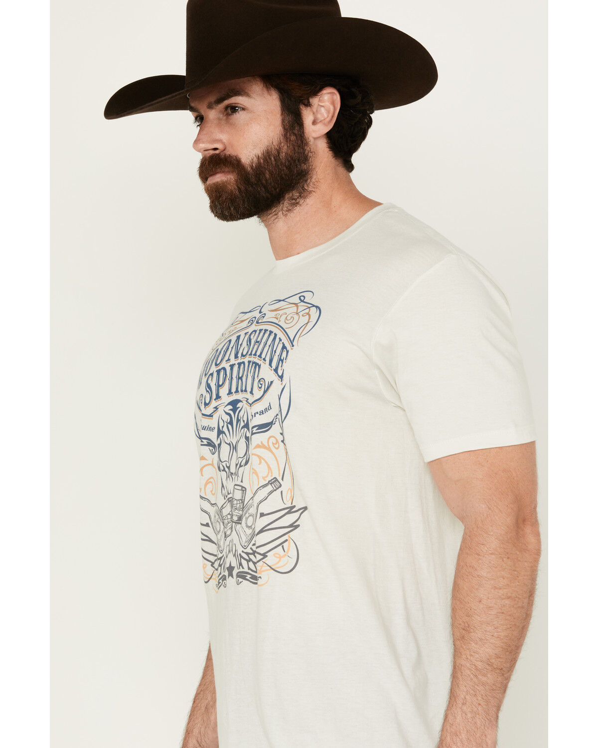 Image #2 - Moonshine Spirit Men's Tequila Skull Short Sleeve Graphic T-Shirt, Cream, hi-res