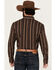 Image #4 - Blue Ranchwear Men's Aspen Striped Print Long Sleeve Snap Western Shirt, Dark Brown, hi-res