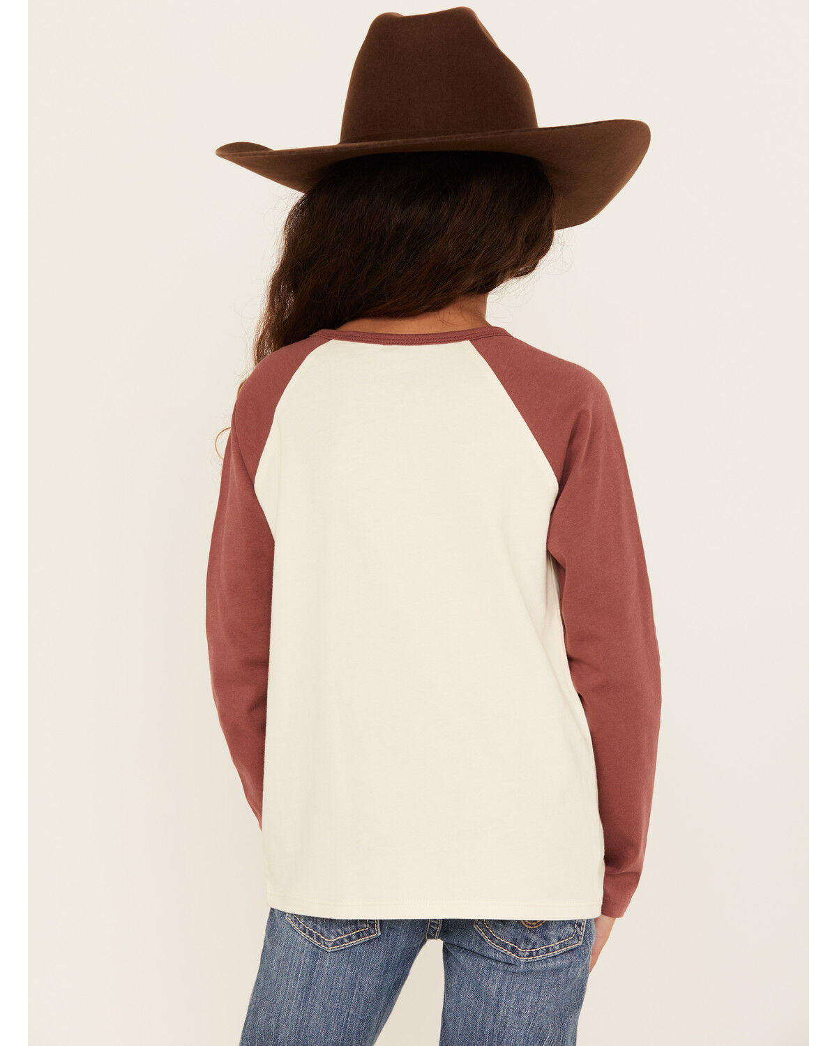 Image #4 - Wrangler Girls' Desert Logo Long Sleeve Graphic Shirt, Rust Copper, hi-res