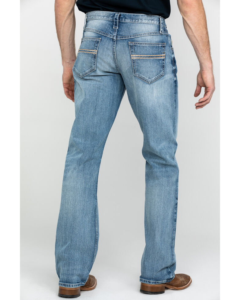 Cinch Men's Carter 2.0 Light Stonewash Relaxed Bootcut Jeans , Indigo, hi-res