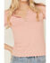 Image #3 - Shyanne Women's Studded Rib Knit V-Neck Top, Light Pink, hi-res