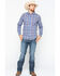 Wrangler Retro Men's Paisley Plaid Snap Long Sleeve Western Shirt, Blue, hi-res