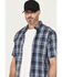 Image #2 - Dickies Men's Flex Plaid Print Short Sleeve Button-Down Work Shirt, Navy, hi-res