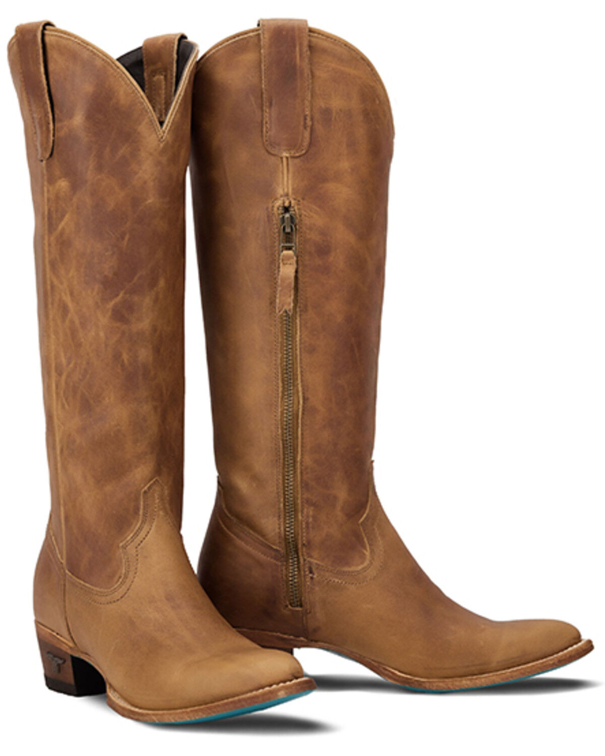 Image #1 - Lane Women's Plain Jane Tall Western Boots - Round Toe, Russett, hi-res