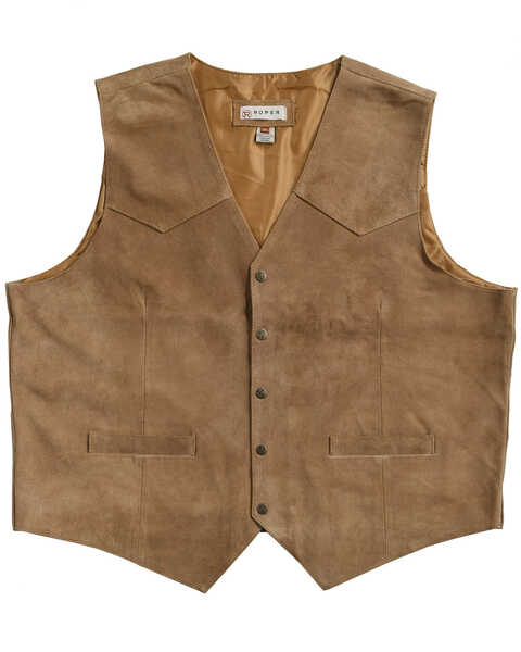 Image #1 - Roper Men's Suede Vest, Brown, hi-res