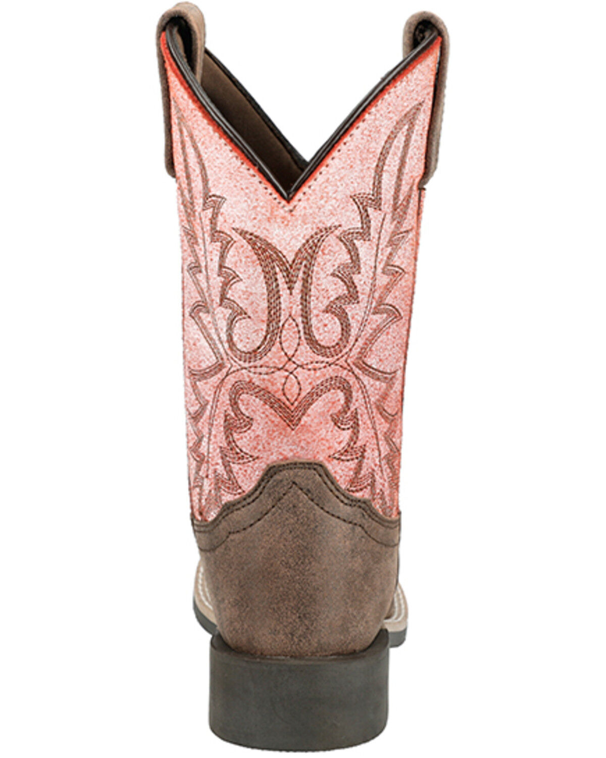 Image #5 - Smoky Mountain Little Girls' Rustic Rider Western Boots - Broad Square Toe, Brown, hi-res