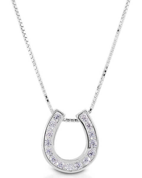 Kelly Herd Women's Single Horseshoe Necklace , Silver, hi-res