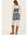 Image #3 - Wrangler Women's Medium Wash High Rise Mid-Length Stretch Denim Cowboy Shorts, Medium Wash, hi-res