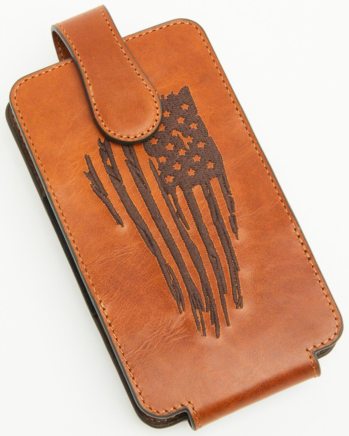 Cody James Men's Conway American Flag Cell Phone Case, Brown, hi-res