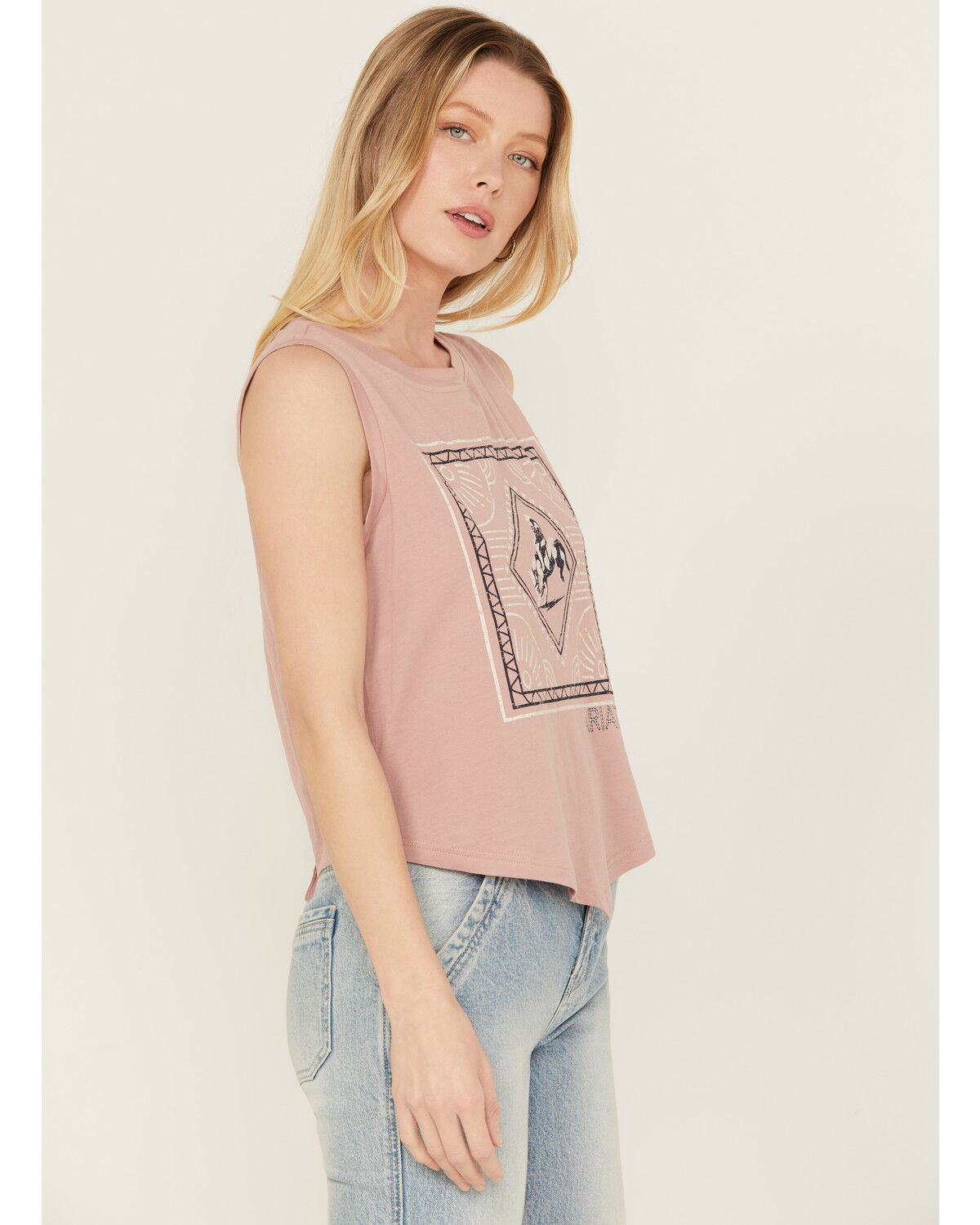 Image #3 - Ariat Women's Cowboy Tank, Rose, hi-res