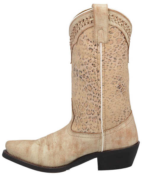 Image #3 - Laredo Women's Fade To Cat Western Boots - Square Toe, Off White, hi-res