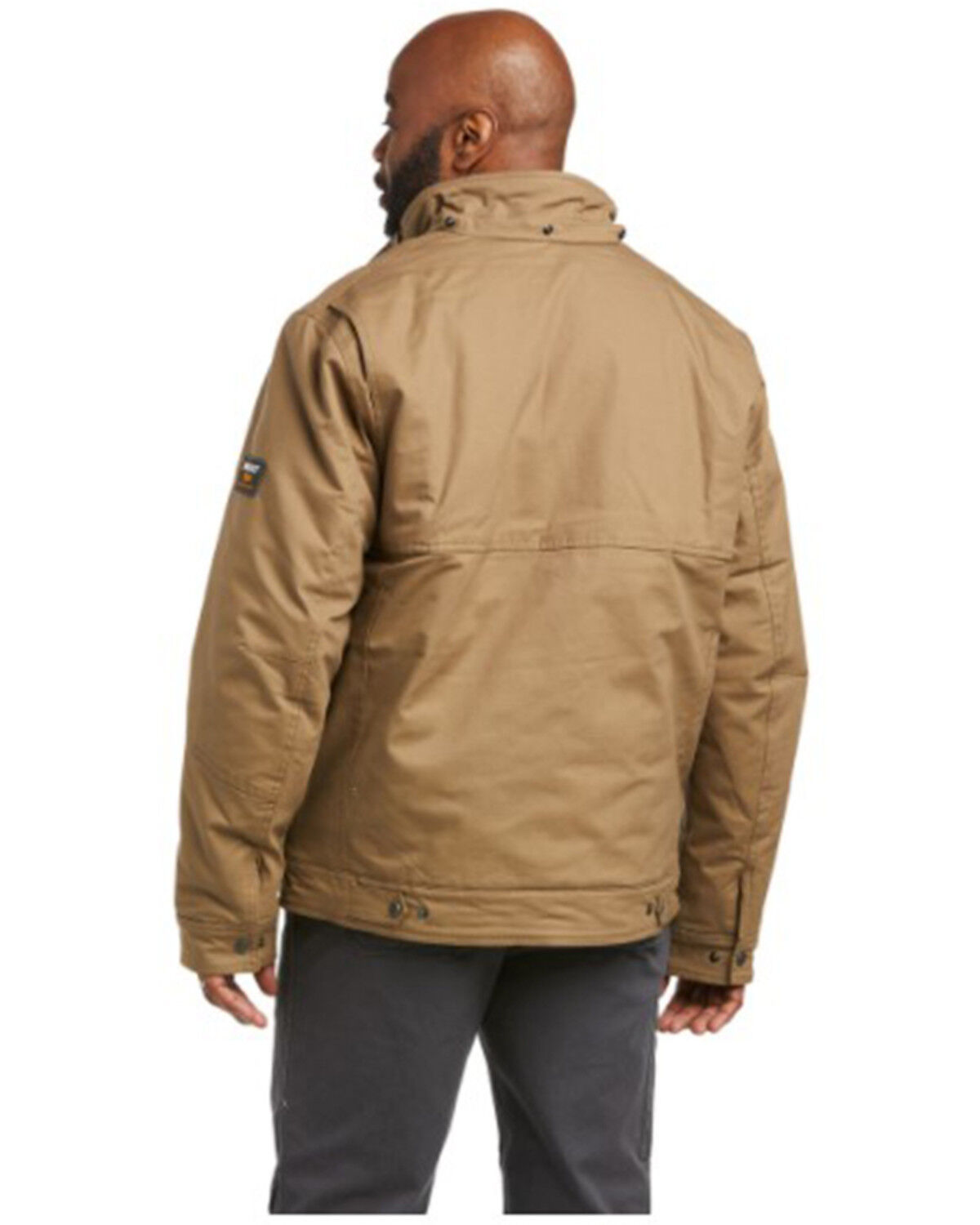 Image #2 - Ariat Men's Field Khaki Rebar MaxMove 2.0 Cordura Snap-Front Insulated Work Jacket, Brown, hi-res
