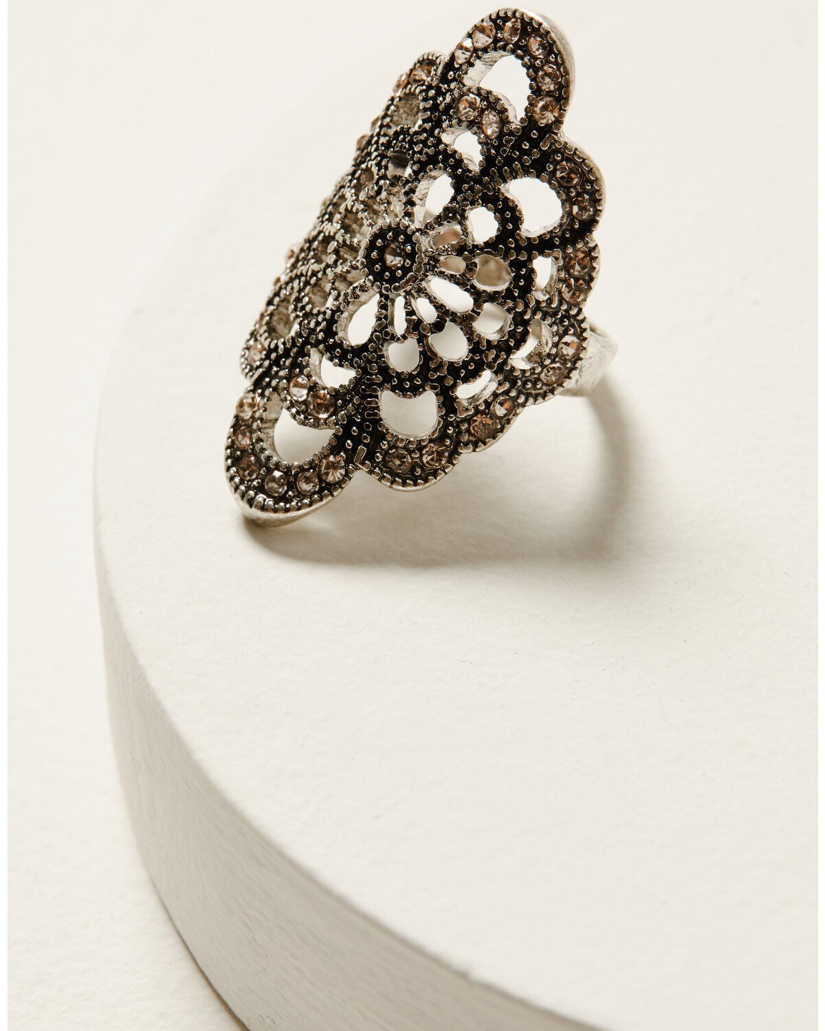 Shyanne Women's Champagne Chateau Filigree Statement Ring, Silver, hi-res