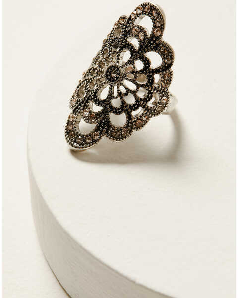 Image #1 - Shyanne Women's Champagne Chateau Filigree Statement Ring, Silver, hi-res