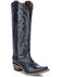 Image #1 - Circle G Women's Embroidered Tall Western Boots - Snip Toe, Dark Blue, hi-res