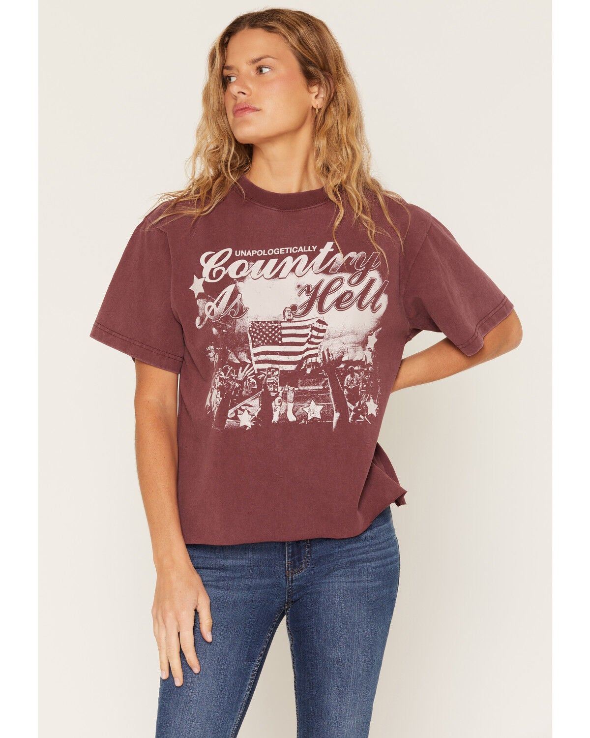 Image #1 - Bravado Women's HARDY Short Sleeve Graphic Tee, Red, hi-res