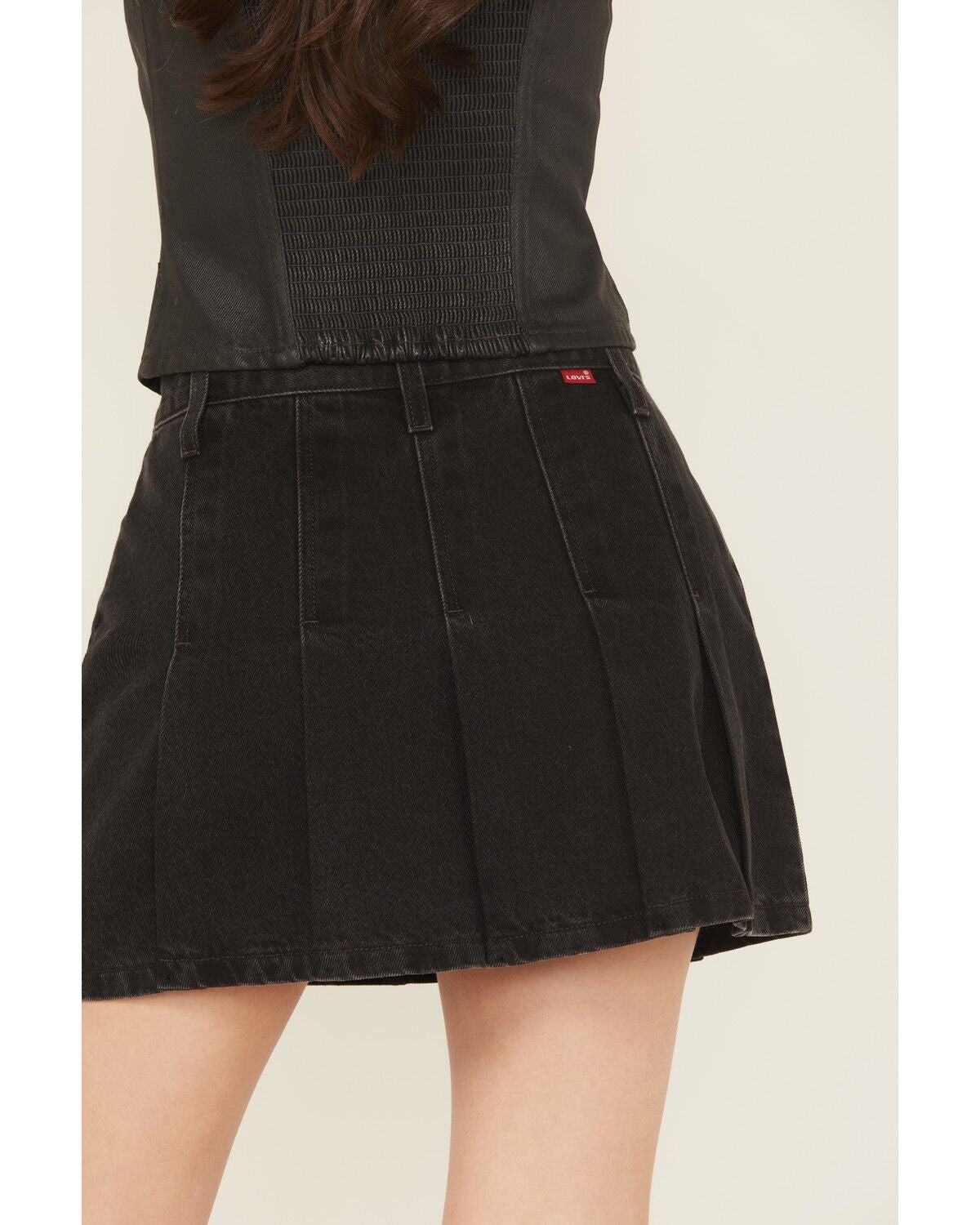 Image #4 - Levi's Women's Open Mind Pleated Denim Mini Skirt, Black, hi-res