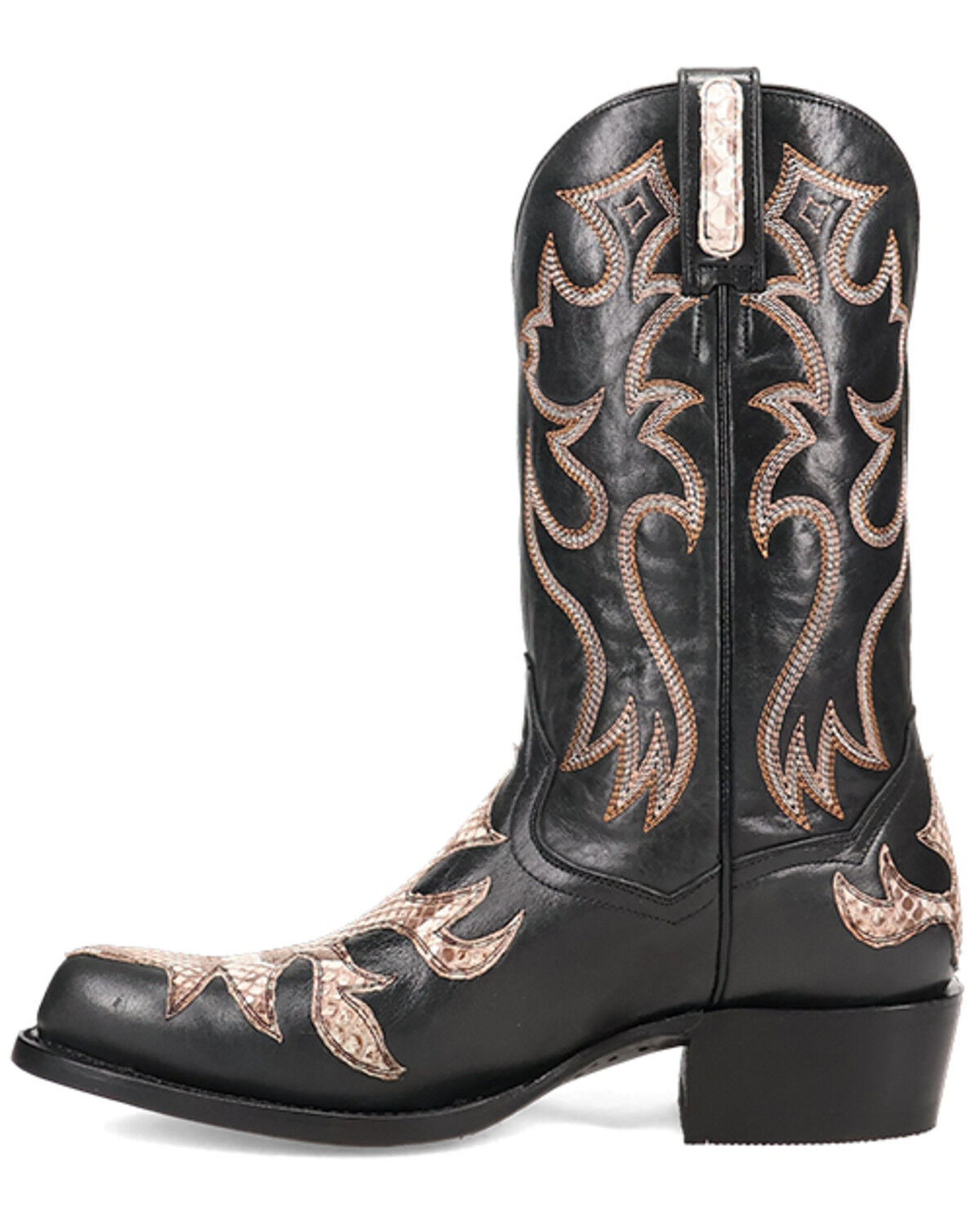 Image #3 - Dan Post Men's Exotic Snake Western Boots - Round Toe, Black, hi-res
