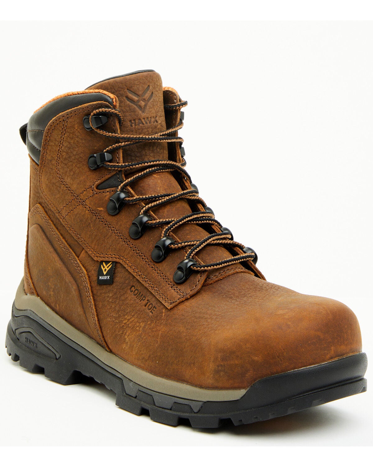 Hawx Men's 6" Enforcer Pro Work Boots - Composite Toe, Brown, hi-res
