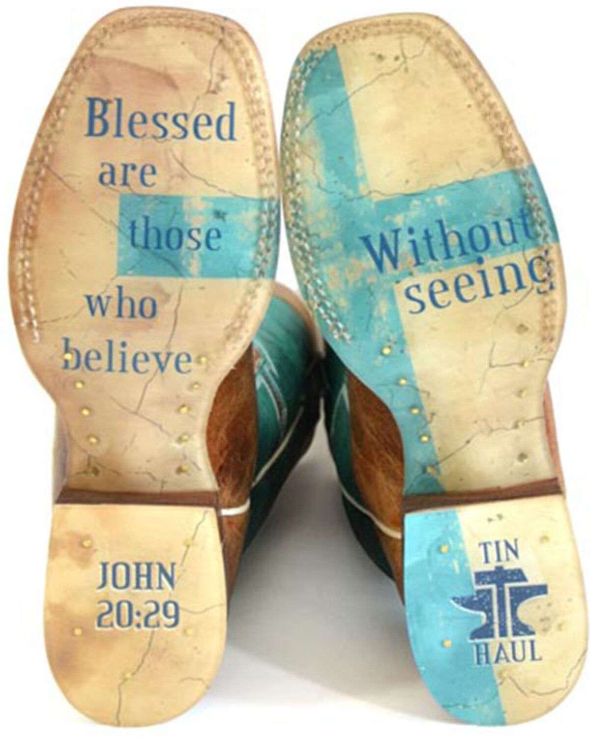Image #2 - Tin Haul Women's Crucifix Western Boots - Broad Square Toe, Brown, hi-res