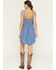 Image #4 - Wrangler Retro Women's Medium Wash Drop Waist Denim Mini Dress, Medium Wash, hi-res