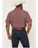 Image #4 - Gibson Trading Co Men's Gypsy Den Medallion Print Short Sleeve Snap Western Shirt - Tall, Burgundy, hi-res
