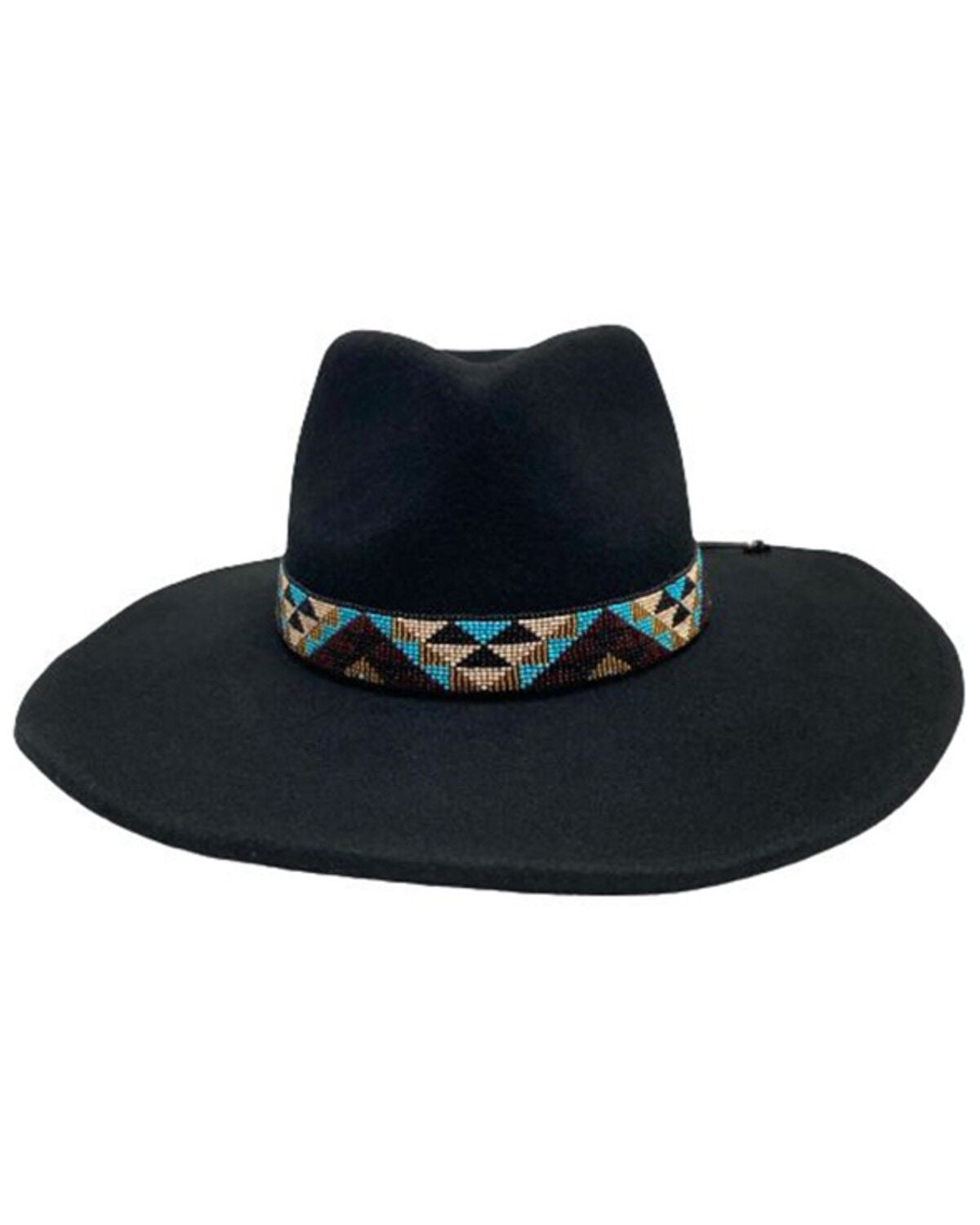 Nikki Beach Women's Mirador Wool Western Fashion Hat, Black, hi-res