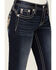 Image #4 - Miss Me Women's Dark Wash Wing Pocket Bootcut Stretch Denim Jeans, Dark Wash, hi-res