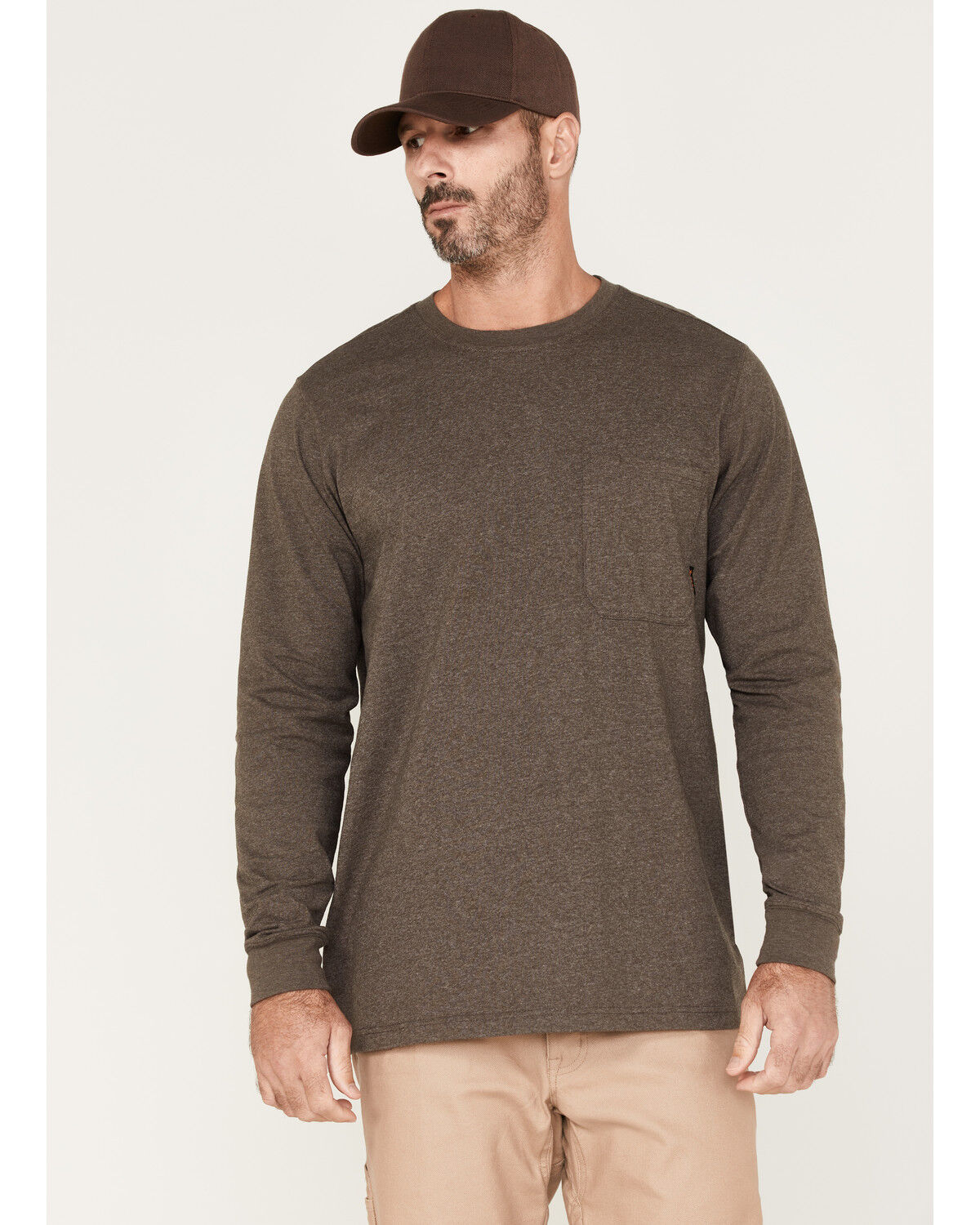 Image #1 - Hawx Men's Forge Work Pocket T-Shirt, Brown, hi-res