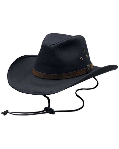 Image #1 - Outback Trading Co. Oilskin Trapper Hat, Black, hi-res